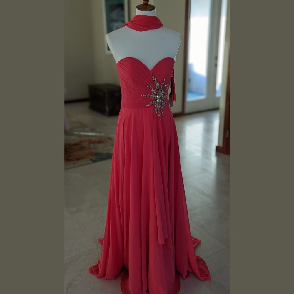 Jovani Coral Strapless Formal Gown 4